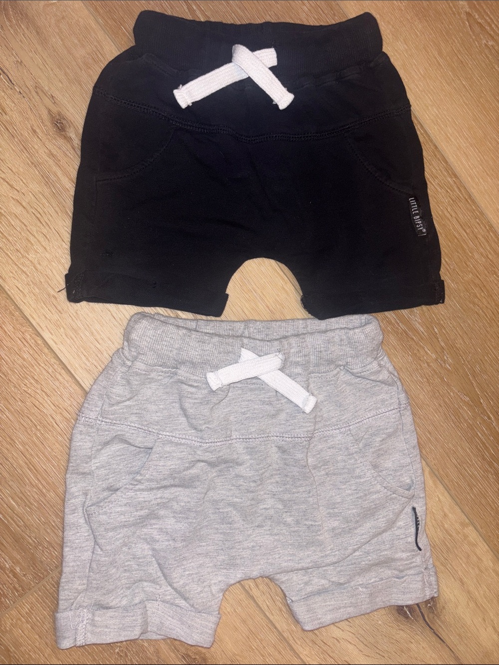 Little Bipsy 2-Pack Pull-On Shorts in Black & Light Gray